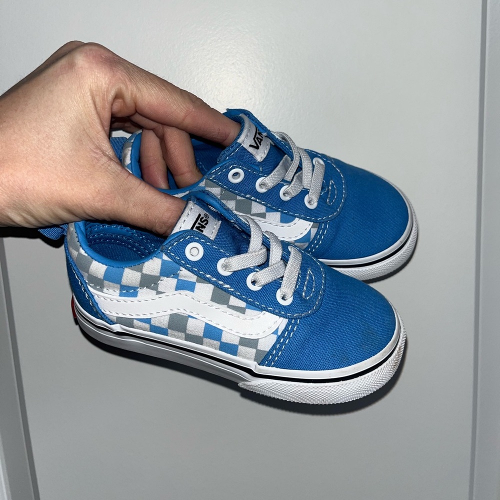 Blue Checkered Vans 7C